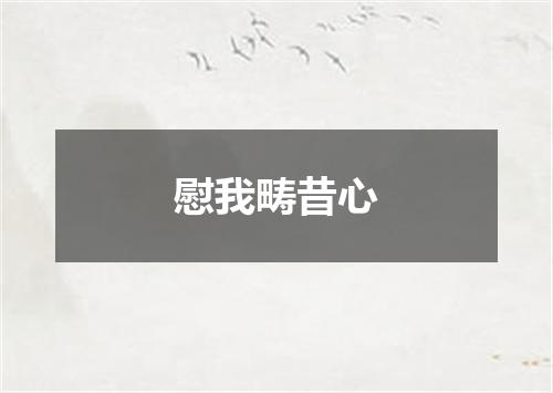 慰我畴昔心