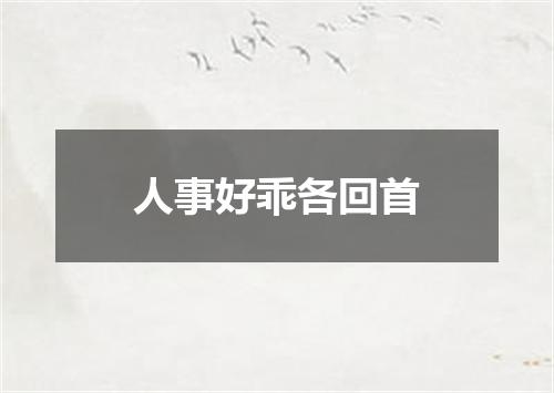 人事好乖各回首