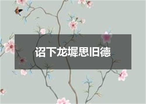 诏下龙墀思旧德