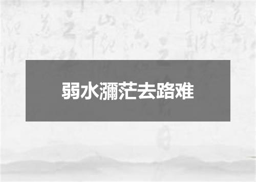 弱水瀰茫去路难