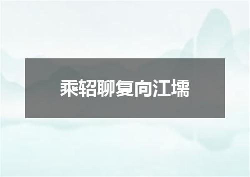 乘轺聊复向江壖
