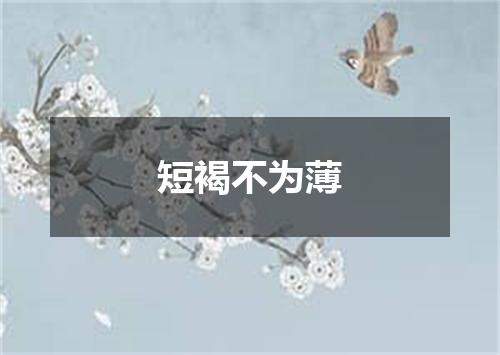 短褐不为薄