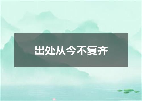 出处从今不复齐