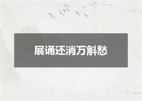 展诵还消万斛愁