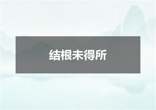 结根未得所