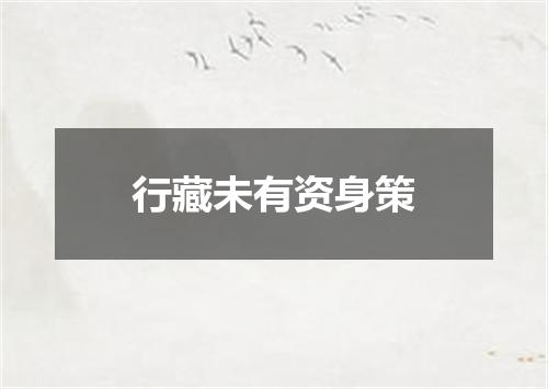 行藏未有资身策