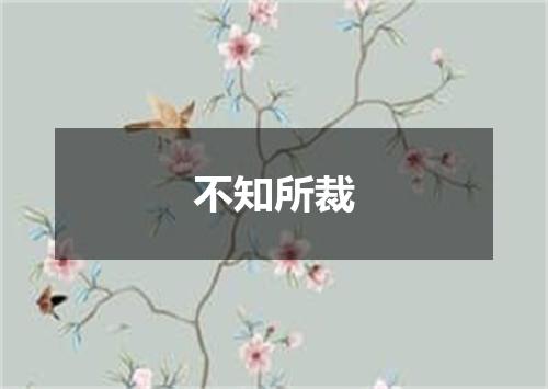 不知所裁