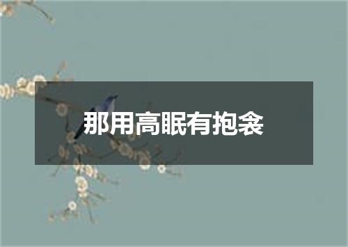 那用高眠有抱衾