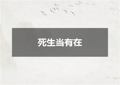 死生当有在