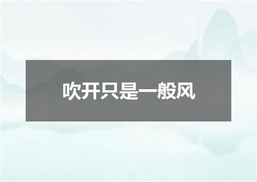 吹开只是一般风