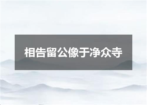 相告留公像于净众寺