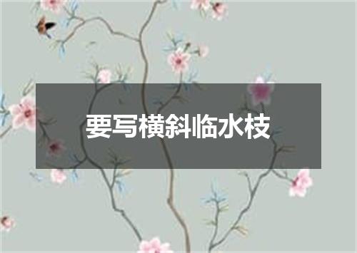 要写横斜临水枝
