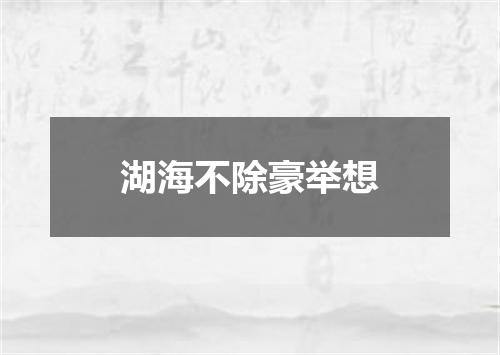 湖海不除豪举想