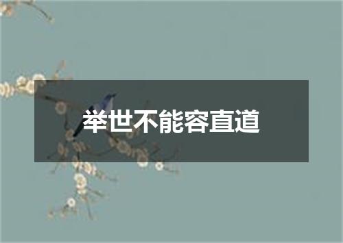 举世不能容直道