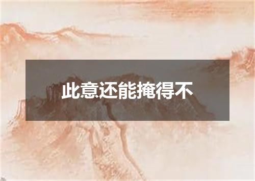 此意还能掩得不