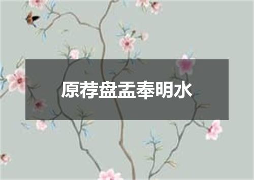 原荐盘盂奉明水