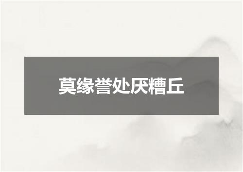 莫缘誉处厌糟丘