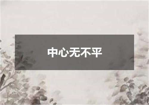 中心无不平