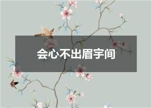 会心不出眉宇间
