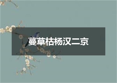 蔓草枯杨汉二京