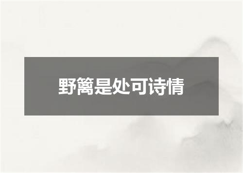 野篱是处可诗情
