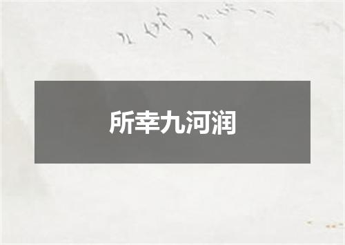 所幸九河润