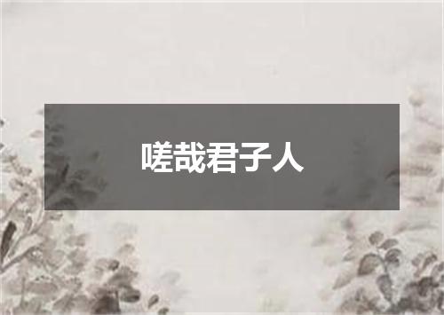 嗟哉君子人