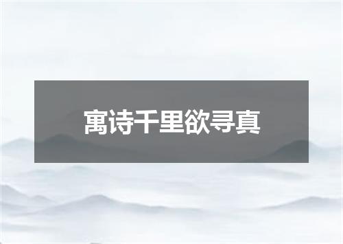 寓诗千里欲寻真
