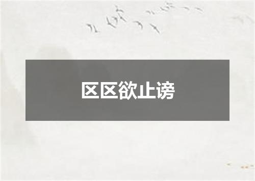 区区欲止谤