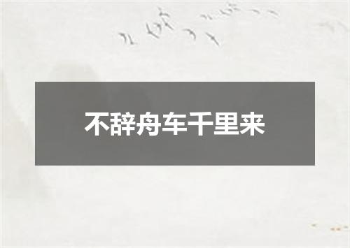 不辞舟车千里来