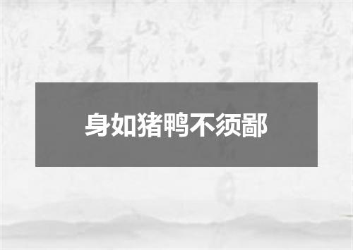 身如猪鸭不须鄙