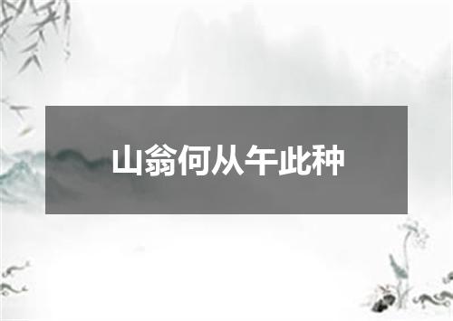 山翁何从午此种