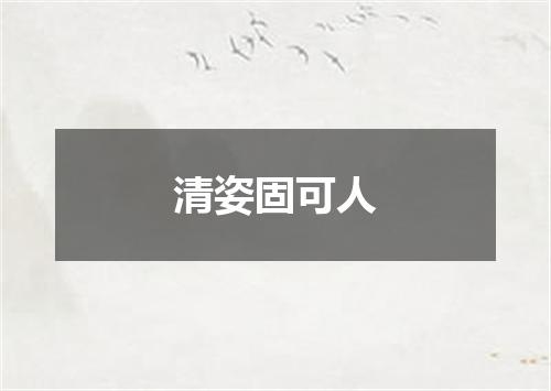 清姿固可人
