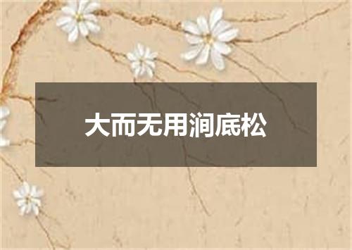大而无用涧底松