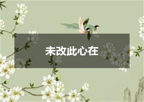 未改此心在