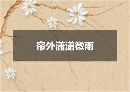 帘外潇潇微雨