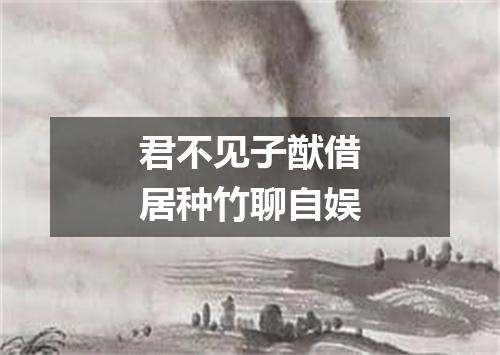 君不见子猷借居种竹聊自娱