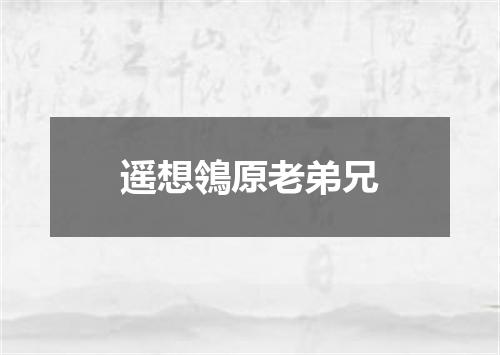遥想鴒原老弟兄