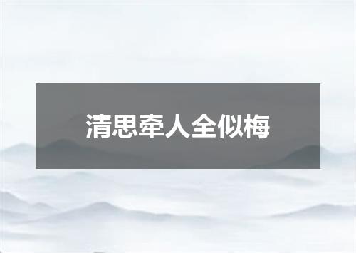 清思牵人全似梅