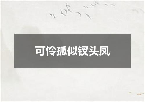 可怜孤似钗头凤