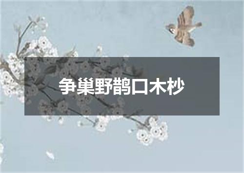 争巢野鹊口木杪