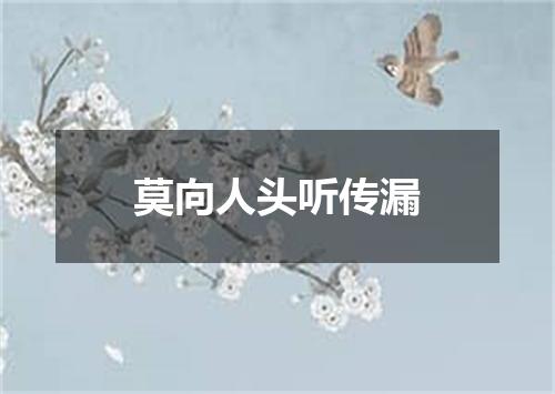莫向人头听传漏
