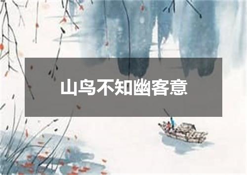 山鸟不知幽客意
