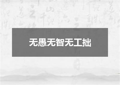 无愚无智无工拙