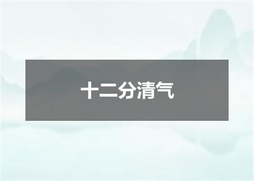 十二分清气