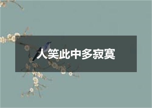 人笑此中多寂寞