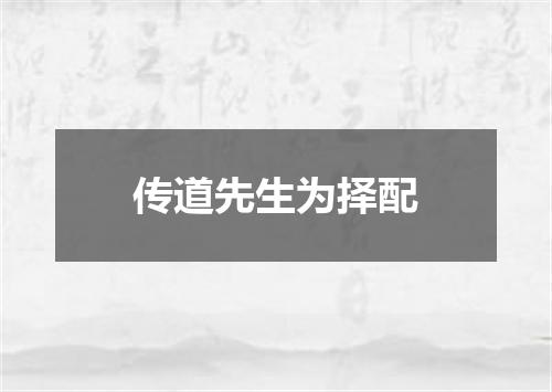 传道先生为择配