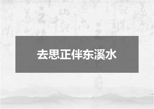 去思正伴东溪水