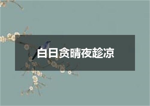 白日贪晴夜趁凉