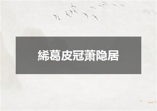 絺葛皮冠萧隐居